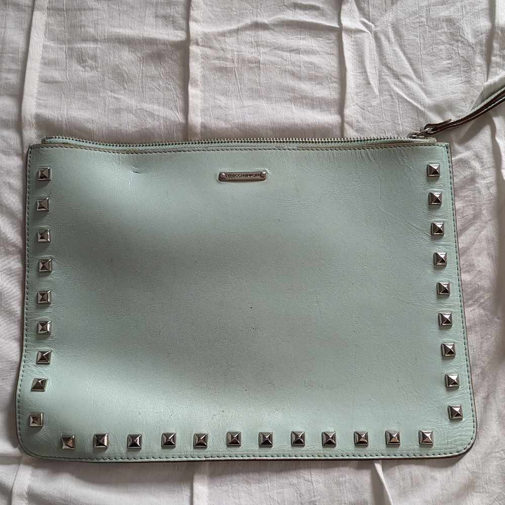Rebecca Minkoff Large Leather Studded Wristlet Clutch